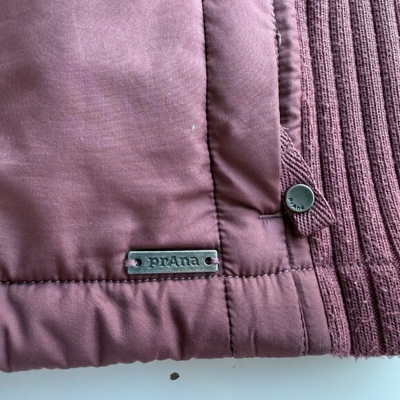 Prana Diva Vest Womens M Mauve Quilted Polyester Snap Sherpa-Lined Winter - Picture 5 of 6